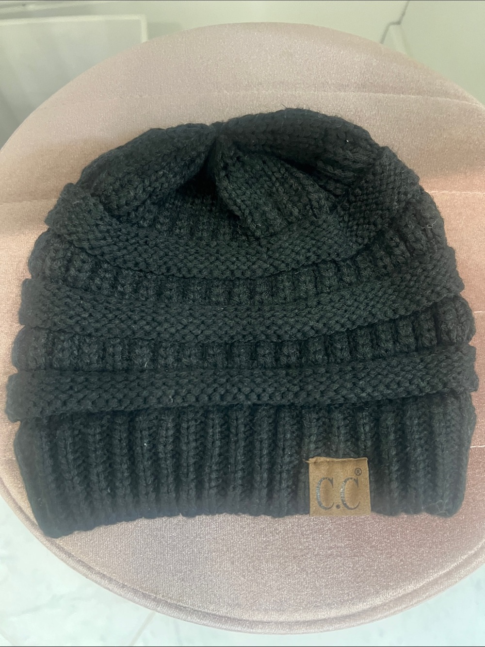C.C Kids Black Chunky Knit Beanie